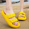 2024 Summer EVA Slippers Women Cloud Thick Platform Outdoor Soft Beach Sandals Women Slides Design Yellow Pink  Thickening