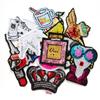 Glitter Trend Embroidered Crown Lipstick Perfume Patch with Iron-on Backing for DIY Projects