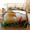 Пододеяльник с изображением фермерской курицы King Queen, комплект постельного белья с изображением милого цыпленка, семейное одеяло с изображением животных, 2/3 предмета из полиэстера, покрывало