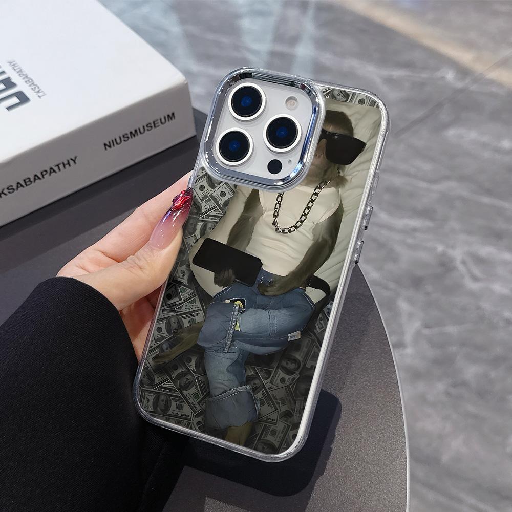 Новый креативный чехол для телефона с рисунком обезьяны для iPhone 17 16e 16 15 14 13 12 11 mini Pro Max X XR XSMAX 8 7Air Plus Прозрачная крышка