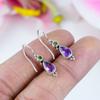 Natural Amethyst, Peridot Gemstone 925 Solid Sterling Silver Earring 1.25" j5U74