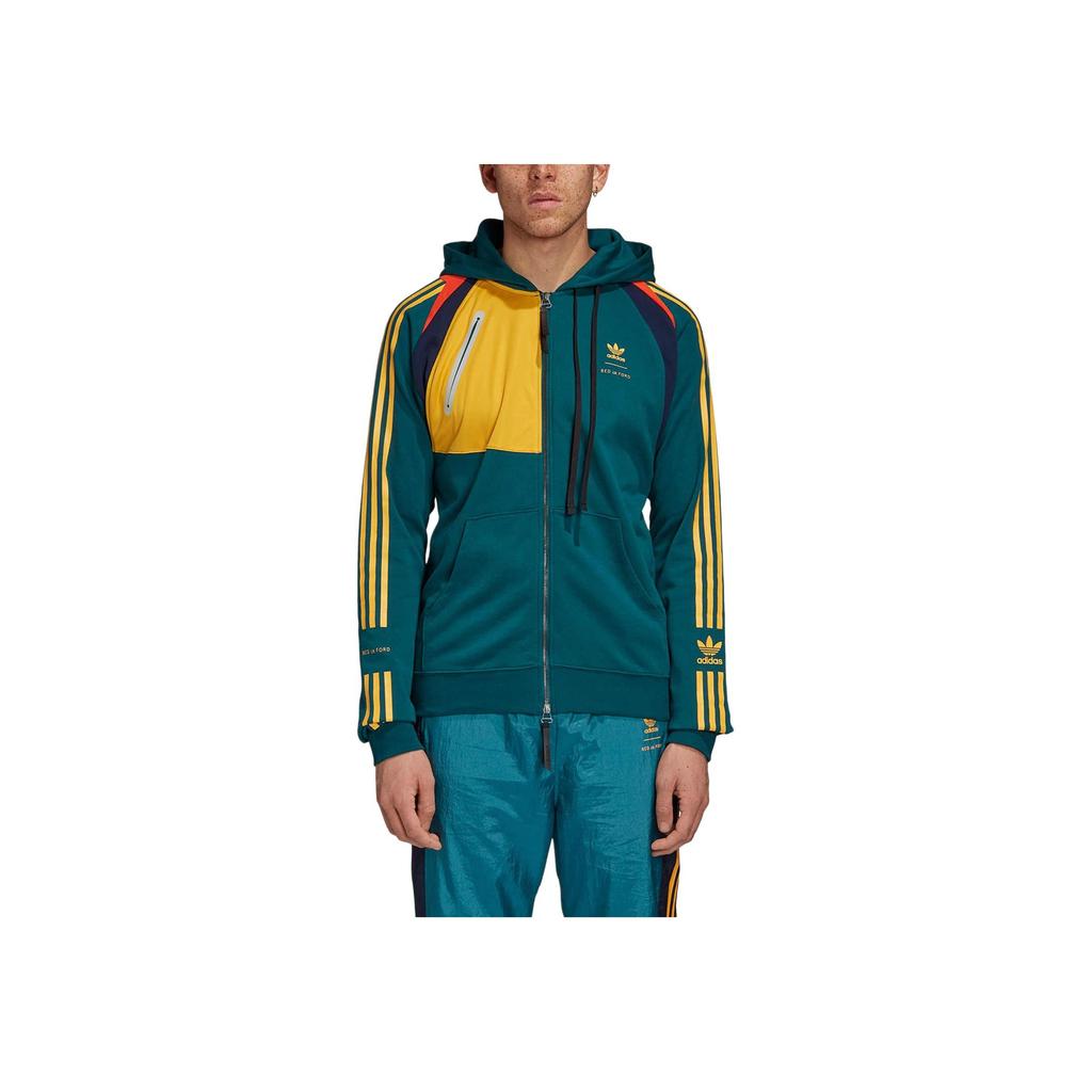 Adidas Кровать Originals Trefoil X JW. Ford Zip Hoodie Мужская Верхняя одежда Зеленый FS3760