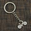 Fashion 30mm Key Ring Metal Key Chain Keychain Jewelry Antique   Plated Bicycle Bike 26x18mm Pendant