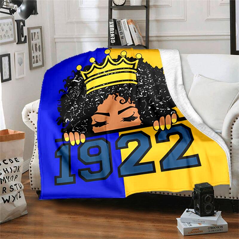 1pc Blanket Sigma SGR Gamma Rho Print Design, Lightweight Blanket for Sofa, Bed- Soft &Warm, Gift for All Seasons like Christmas, Halloween