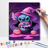 Disney digital oil painting witch Stitch pumpkin cauldron Halloween hand painting home decoration painting