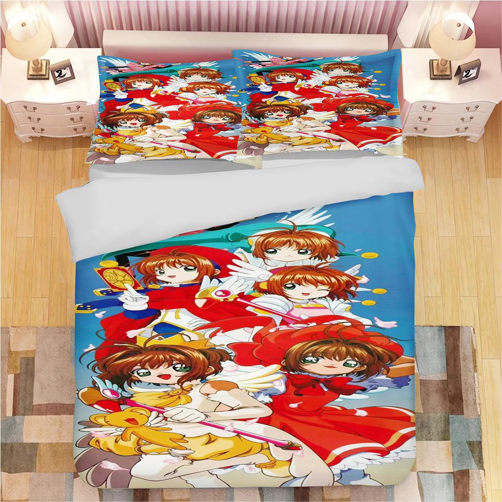 Аниме Наволочки с принтом Cardcaptor Sakura для взрослых и детей Пододеяльник Одеяло Домашняя мода Мальчики Девочки 3D Постельное белье