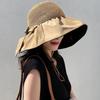 Шляпы от солнца, женские солнцезащитные кепки, летние пляжные универсальные женские шляпы с большими полями, элегантный бант, милые модные шляпы в корейском стиле для отдыха