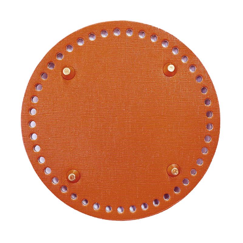 1Pc Diy Crochet Bag Bottom Accessories 15*15Cm Round Bottom For Knitted Bag Pu Leather Bag Base Handmade Bottom With Holes