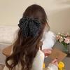 Large Summer Lace Edge Bow Claw Clip Hair Accessory for Women - Multi-Layer Feather Design