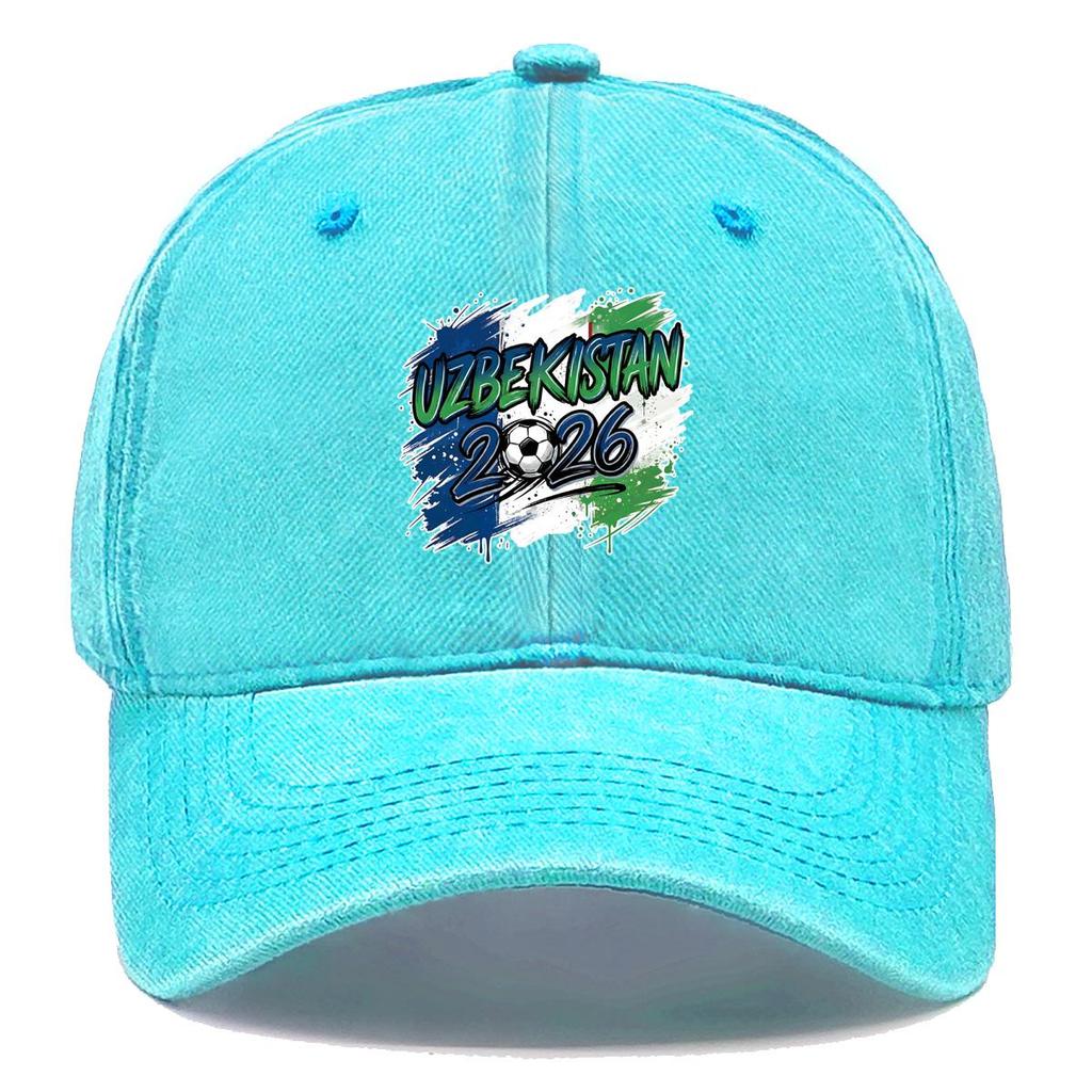 Бейсболка Snapback с принтом флага "УЗБЕКИСТАН" 2026 Футбол, Регулируемая Кепка от солнца Унисекс Хип-хоп Ретро Модная Мужская Кепка