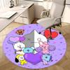 Товары BT21, Товары BTS Коврик под стул Круглый ковер Офисный ковер, Машинная стирка, Нескользящий, Подходит для гостиных, спален