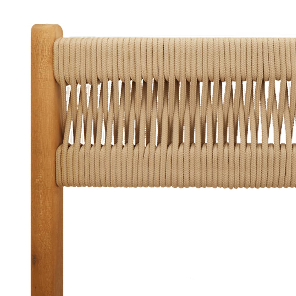 Bistro Chairs 2 pcs Beige Solid Acacia Wood and Rope