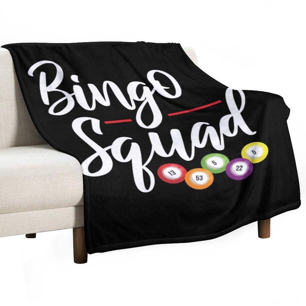 Funny Bingo Squad Throw Blanket Giant Sofa Sofa For Sofa Thin Soft Beds Blankets