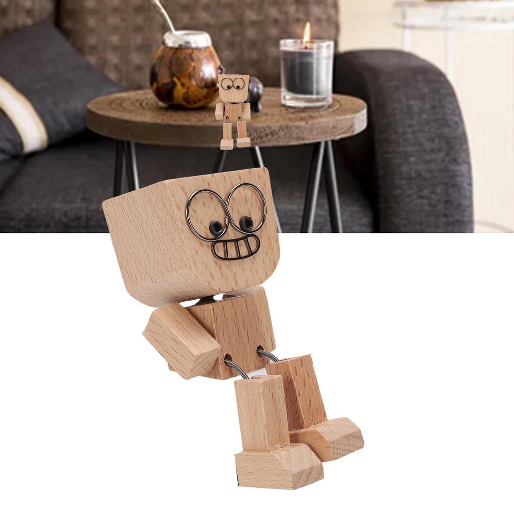 Трясущийся Деревянный Человек Магнитный Забавные Выражения Лица Трясущаяся Деревянная Кукла Фигурка для Стола Полки