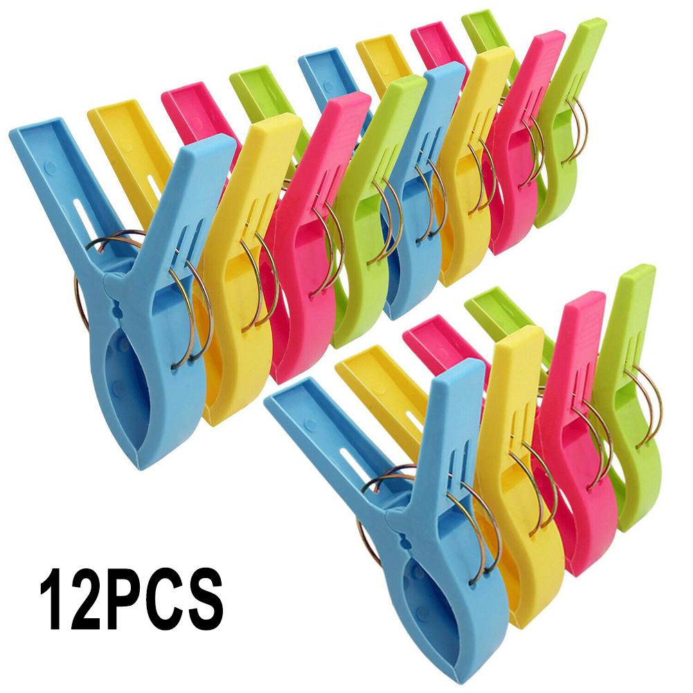 4/8/12Pcs Clothespins 12*9.5*2cm For Hanging Clothes Clips Towel Clip Quilt For Laundry Sunbed Lounger Clothes Pegs Home Storage
