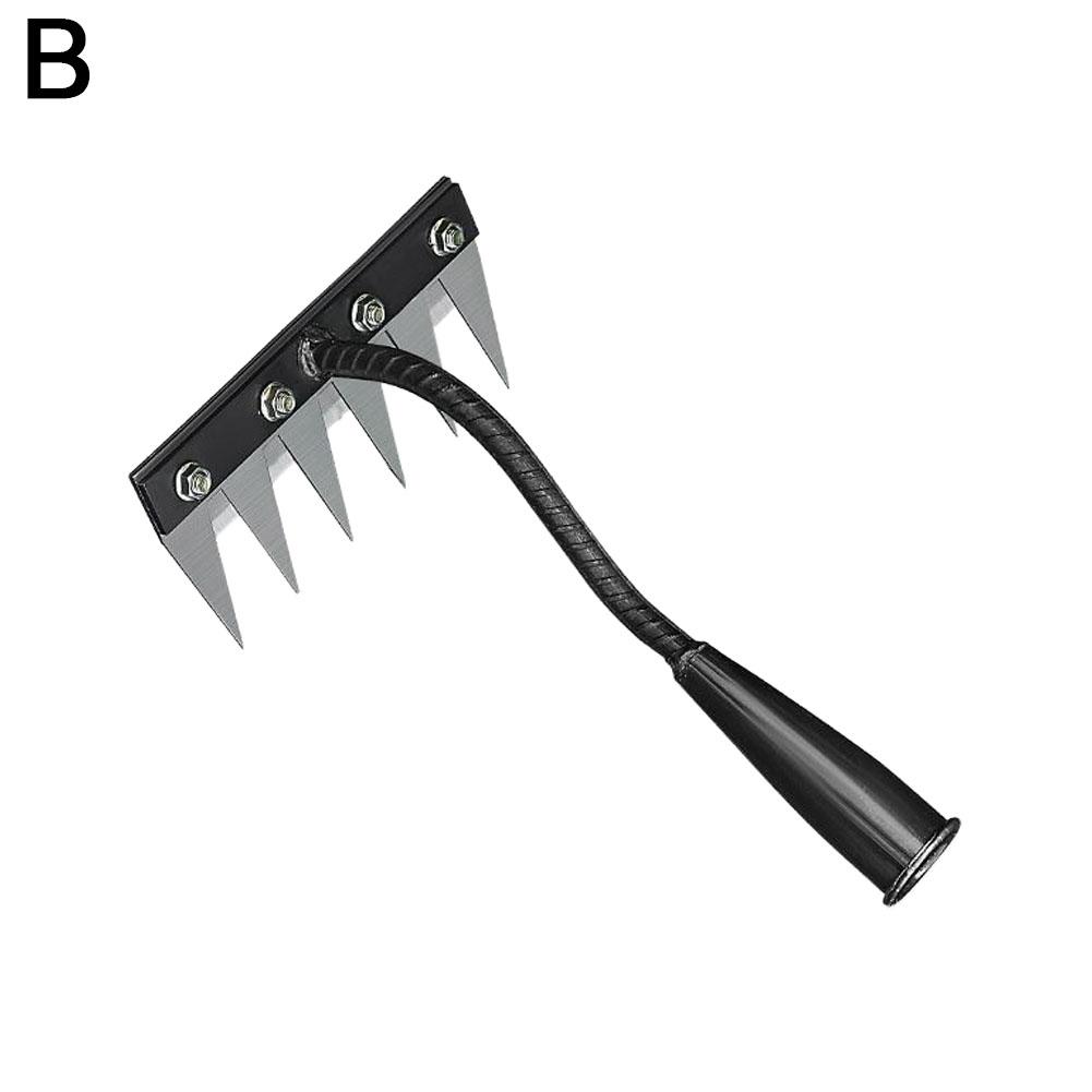 Teeth Garden Weeding Rake, Carbon Steel Removable Soil Hoe Straw Rake, Solves Weeding Inefficiency & Soil Loosening Trouble