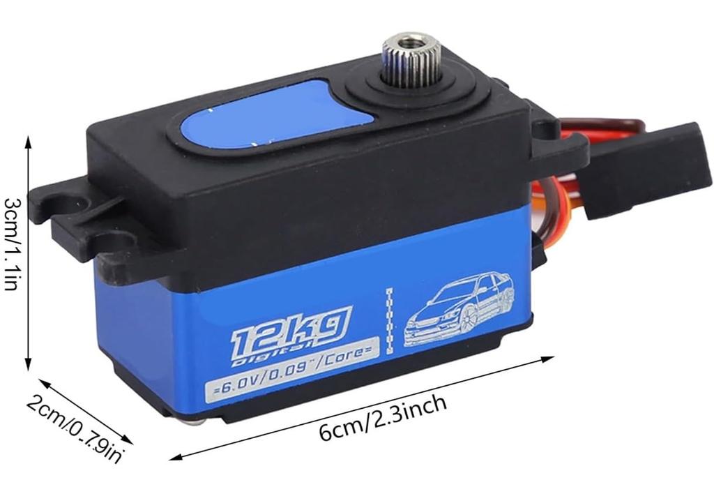 OSE SPT4412LV Digital Servo, 12KG High Torque Metal Short Servo with Accessory Pack and Screws for 1:10 RC Drift Cars.