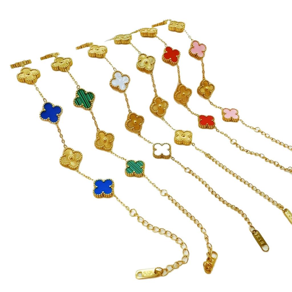 Titanium Steel Five Flowers Four-Leaf Clover Bracelet Women Do Not Lose Color 18K Light Luxury Jewelry