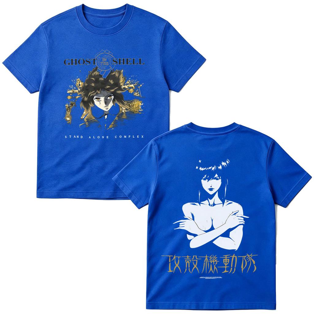 2026 Hot Sale Japanese Anime Ghost in The Shell Motoko Kusanagi T Shirts Men Women Clothing High Quality Cotton Short Sleeve Oversized T-shirt Top