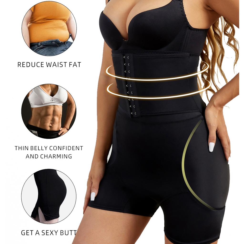 Womens Seamless Butt Lifter Boyshort  Waist Control with Hook Panties Hip Enhancer Underwear Padded Ass Up Briefs Fake Pads