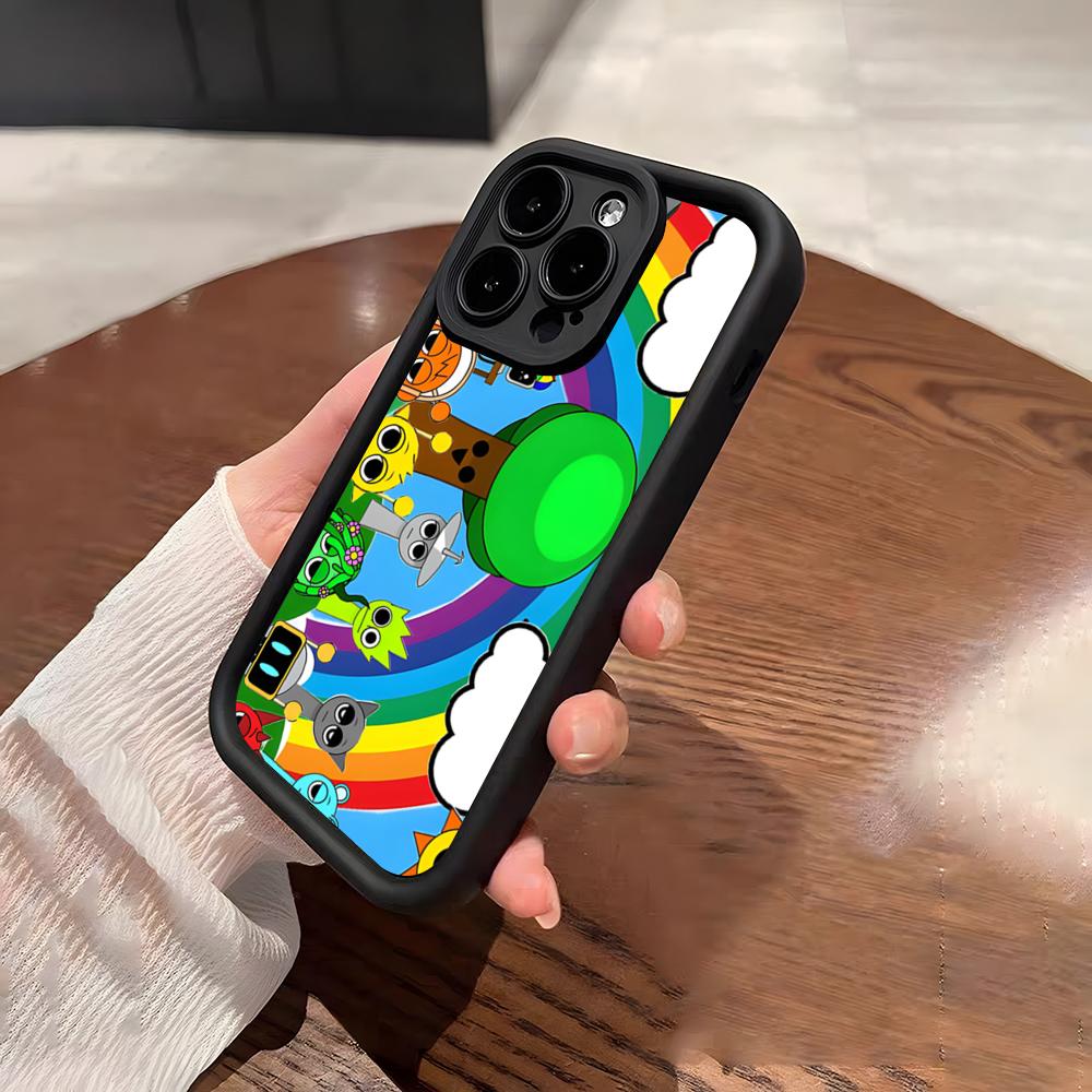 Мультяшный Игровой Чехол Sprunki для Телефона iPhone 17 Pro Max 15 Pro 16 14 Plus 12 13 Mini 11 Pro Ударопрочный Мягкий Чехол