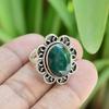 Кольцо с изумрудным драгоценным камнем, кольцо из стерлингового серебра 925 пробы, богемное кольцо, кольцо ручной работы, подарок для нее