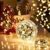 Cross-border LED Christmas Tree Copper String Lights, Dark Green Wire, Remote-Controlled, Mini Fairy Garland Lights for Decorative Atmosphere