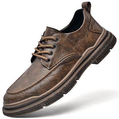 Мужская обувь из натуральной кожи ручной работы в стиле ретро, ​​удобная повседневная кожаная обувь, мокасины, мужская обувь на плоской подошве