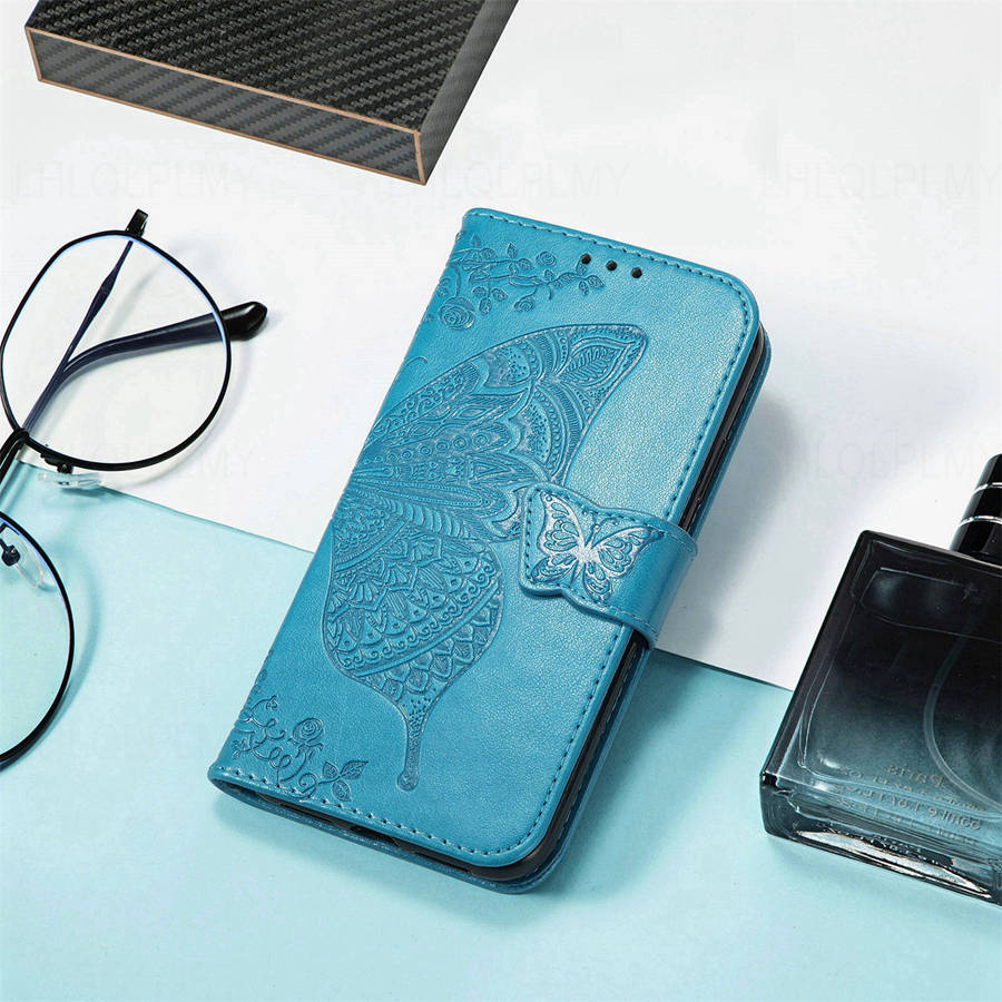 Butterfly Leather Flip Case For OPPO Reno 14 5G 14F 15F A6X A5X A6 Realme C71 15T 15 16 Pro Plus Wallet Cover Reno15 Reno14 F