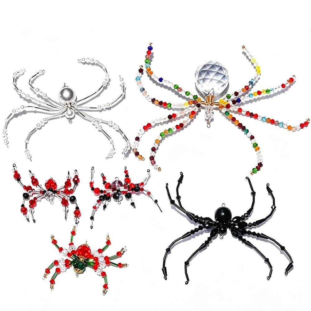 Hanging Loop Spider Hanging Ornament Beaded Halloween Spider Decoration Window Display