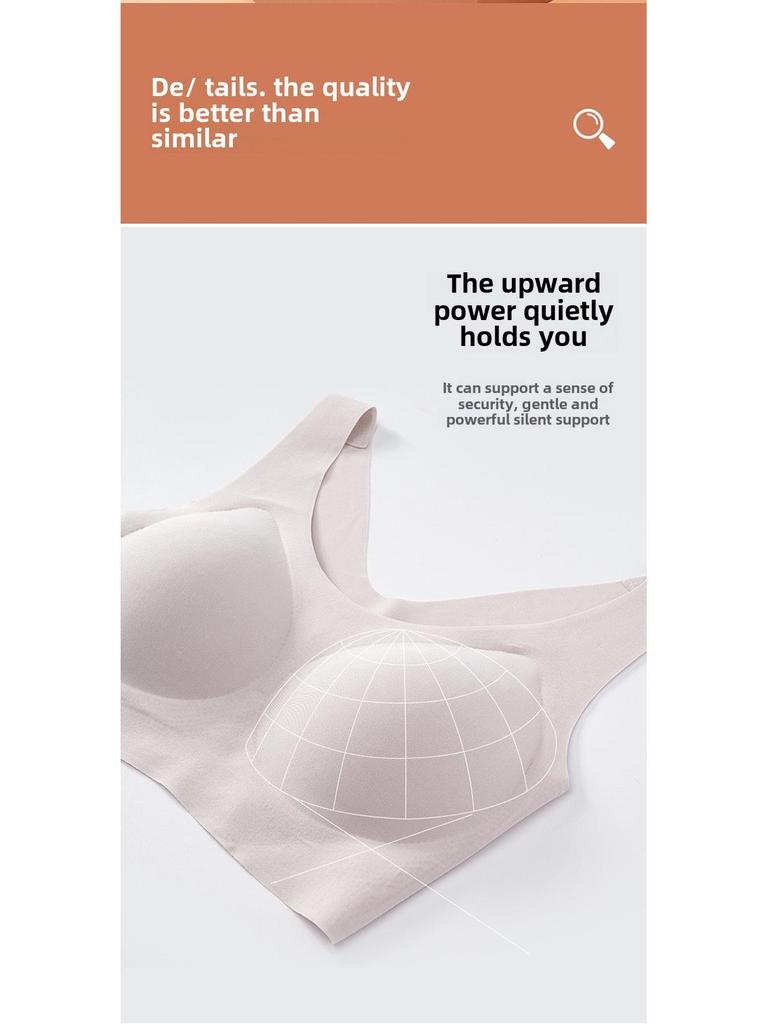 Cloud Seamless Women's One-Piece Bra, Size-Free for Large or Small Busts, Fixed Cup, Thin Design