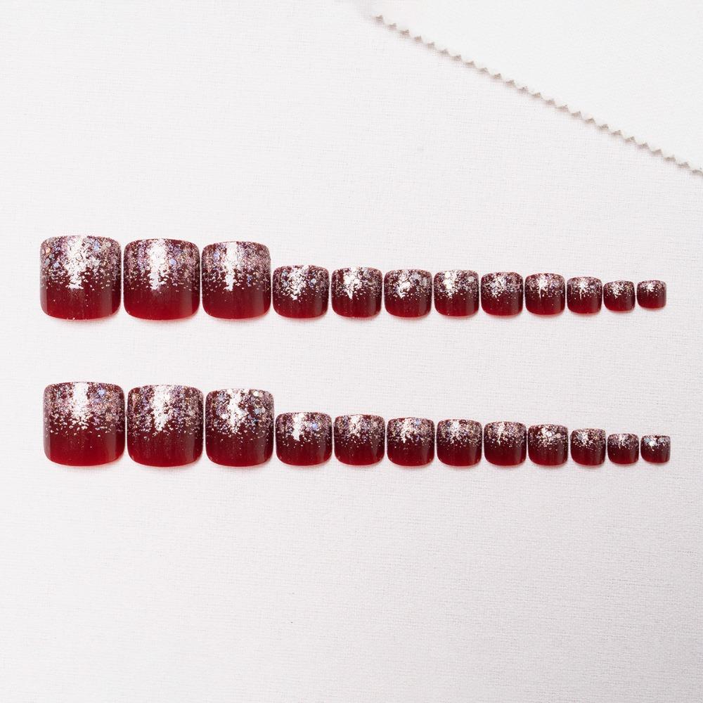 Искусственные ногти Накладные ногти на ногах Квадратная головка Нажмите на ногти Модные накладные ногти для девочек