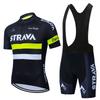 New Strava Cycling Suit Men's Outdoor Sports Cycling Short Sleeve Strap Shorts Set