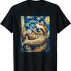 Art Funny Sloth Painting Artist Starry Night T-Shirt