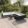 Day and Night - Day and Night Garden Furniture Set 12 Pieces Black Synthetic Rattan Cushions