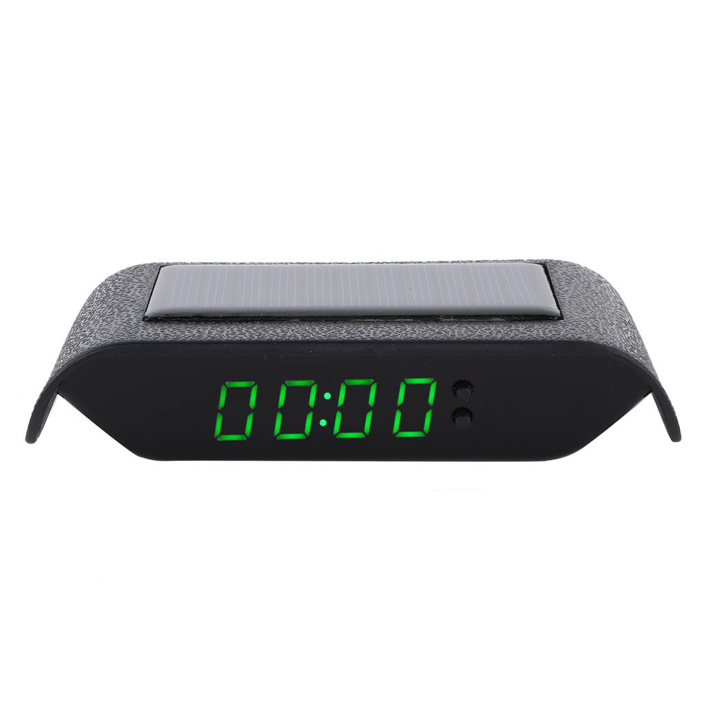 Автомобильные цифровые часы Авто Грузовик Питание от солнечной батареи Время Дата Температура ЖК-дисплей Беспроводные Зеленый свет