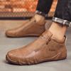 Британский стиль модные короткие ботинки мужские 2024Новинка роскошная кожаная нескользящая удобная рабочая обувь для отдыха на природе путешествия спортивная повседневная обувь