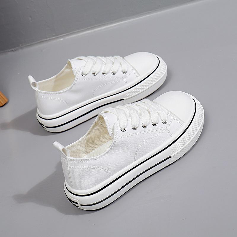 Spring New Canvas Shoes Female Students Wear Platform Casual Shoes Ins Trendy Sneakers Female
