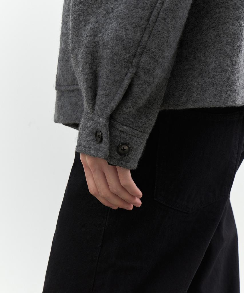 Musinsa Standard Wool Blend Jersey Oversized Out-Pocket Jacket [Medium Grey]