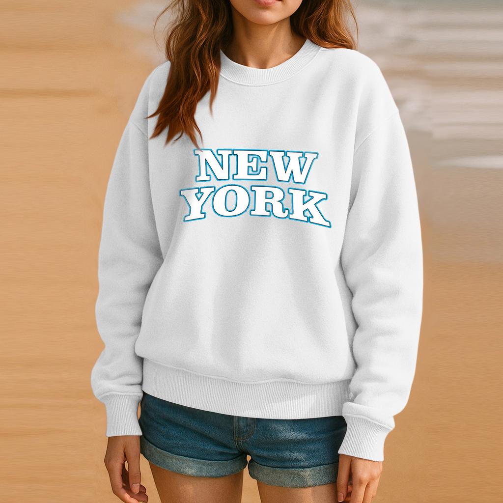 Crewneck Sweatshirt For Women Fall Graphic Sweatshirts Vacation Long Sleeve Drop Shoulder Pullover