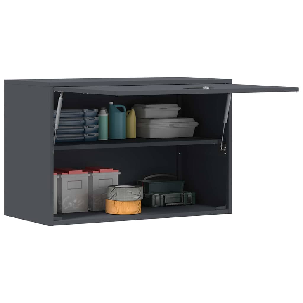 Wall Mounted Garage Cabinet with Gas Pressure Lift Door Anthracite