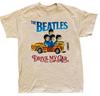 THE BEATLES Мультфильм Субботнее утро Короткий рукав Песочный цвет Рубашка VK02802 Унисекс Футболка