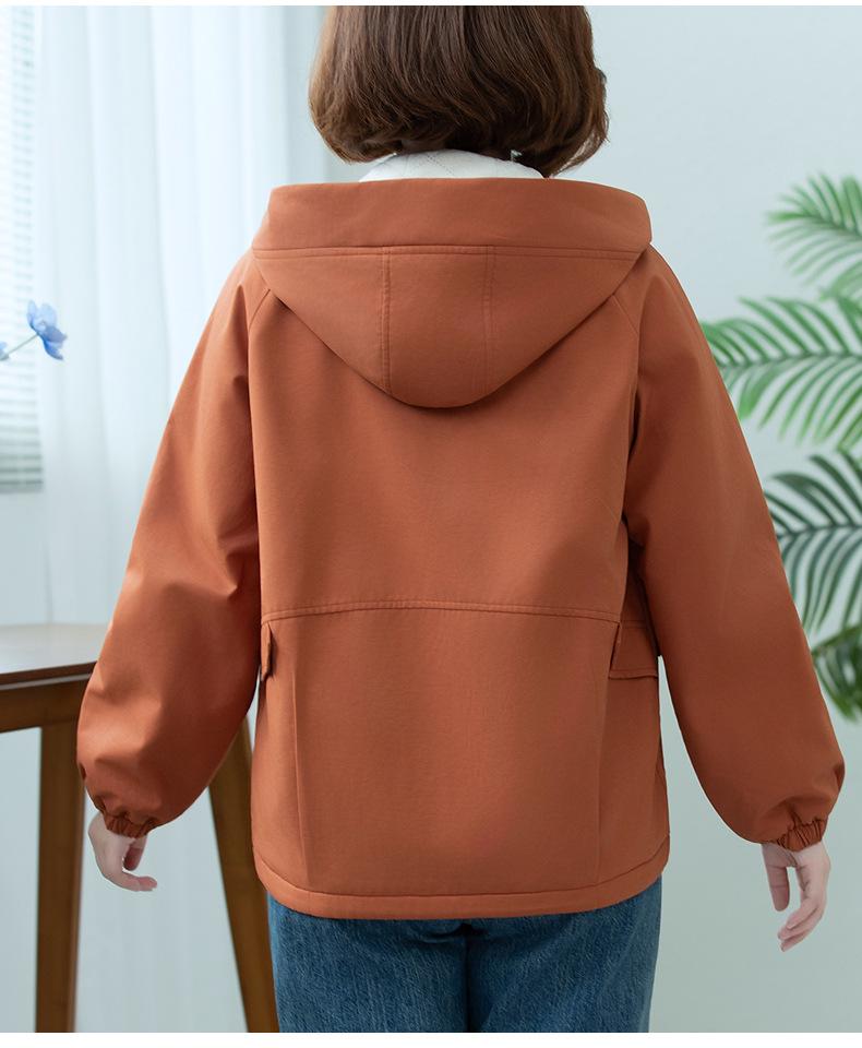 Женский короткий тренч на флисовой подкладке с хлопковой набивкой - Повседневный, универсальный, свободного кроя, весна и осень 2025.