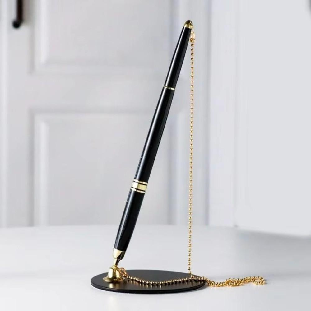 Metal Signature Pen Fixed Chain Sticky Desk Pen Security Design Desk Pen  Bank Use
