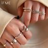 7PCS Luxurious Stainless Steel Ring Simple Rings Jewelry For Women Female Fashion Sterling Ring Party Wedding Jewelry Gift