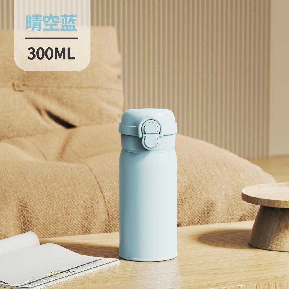 Water bottle bouncing double drink stainless steel thermos cup large capacity student straw cup outdoor travel cup