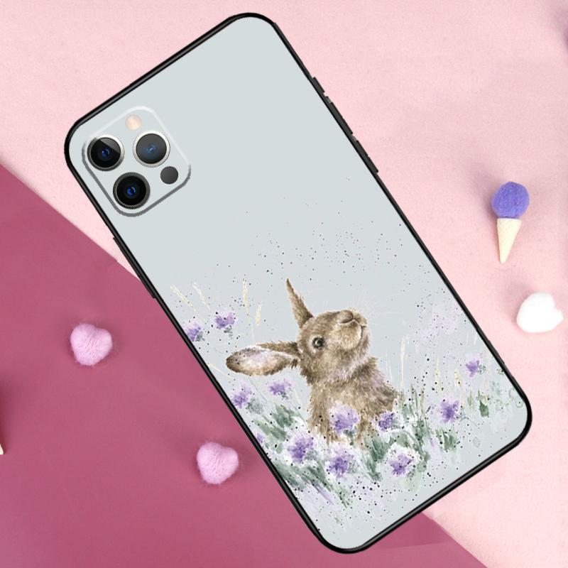 Чехол для телефона с кроликом для iPhone 17 Pro Max 14 15 16 Plus 11 Pro Max 12 13 Mini 16e 17 Air Задняя крышка