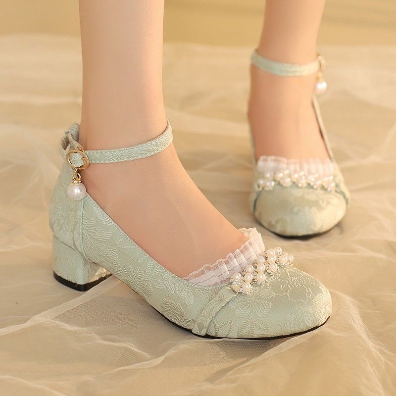 Огромный вид! Ханьфу, туфли Ханьфу, женское платье-лошадь на толстом каблуке, туфли, ципао с фееричным настроением, Мэри Джейн