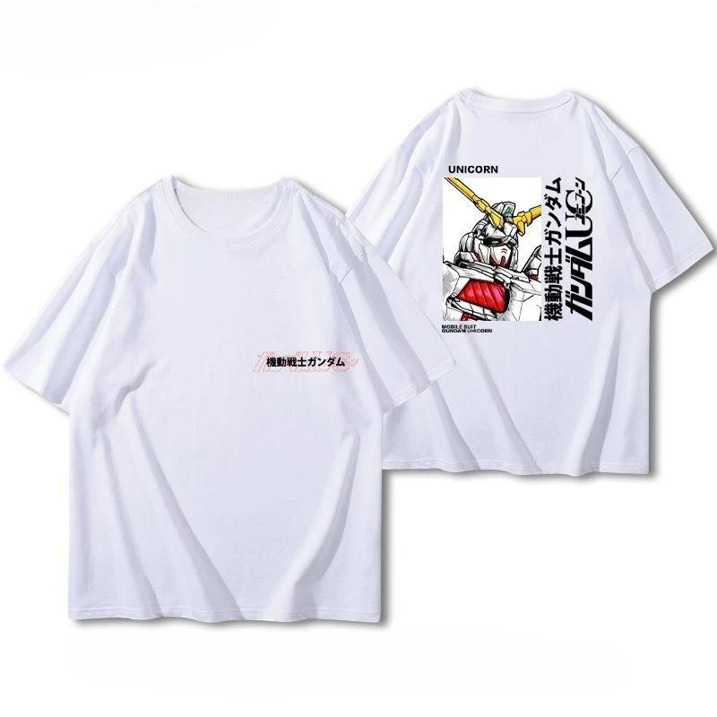 Gundam Unisexs and Womens cotton Tshirts 2026 summer Cartoon pattern Loose casual shortsleeved top