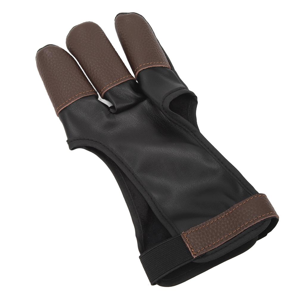 Archery Glove Finger Tab Accessories Three Finger Guard PU Leather Archery Gloves for Recurve Compound Bow L